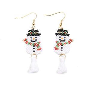 HandMade Stainless Steel Tassel Snowman Earrings